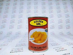 تصویر کمپوت هلو گلدن گرل (خوخ) قوطی 420 گرم Golden Girl مدل Yellow Cling Peach Golden Girl Yellow Cling Peach Slices In Syrup 240gr‏