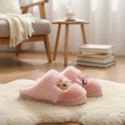 تصویر روفرشی و اسلیپر دخترانه مدل CUTE طرح پاپوش وارداتی صورتی 