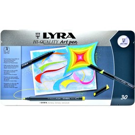 تصویر ماژیک حرفه ای 30 رنگ لیرا مدل Art Pen Professional LYRA Art Pen Professional 30 Colors Painting Marker