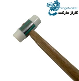 تصویر چکش دو سر فیبری دسته چوبی صافکاری بی رنگ مدل CH-DF-8821 