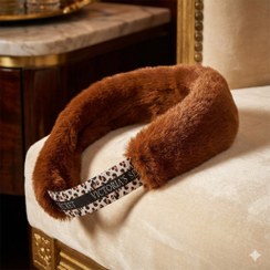 تصویر هدبند خزدار روسی قهوه ای 