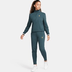 تصویر سویشرت تنیس زنانه نایک NikeCourt Dri-FIT Heritage- سبز 