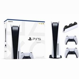 تصویر کنسول بازی سونی مدل PlayStation 5 ظرفیت 825 گیگابایت ریجن 1216A اروپا به همراه دسته اضافه و پایه شارژر 