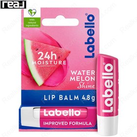 تصویر بالم لب هندوانه براق آبرسان لبلو ا Watermelon hydrate Radiant lip balm Labello 4.8 ML Watermelon hydrate Radiant lip balm Labello 4.8 ML