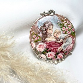 تصویر سنجاق سینه نقره مادر 