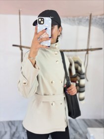 تصویر کت بارونی مردانه با يقه ايستاده 