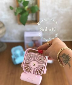 تصویر پنکه مه پاش رومیزی پایه دار - صورتی spray fan