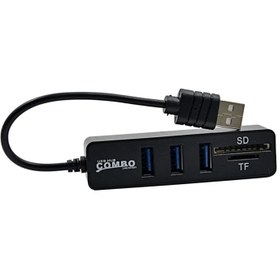 تصویر هاب + رم ریدر Combo 2 in 1 USB Combo 2 in 1 USB Hub + Ram reader