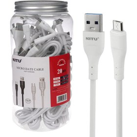 تصویر کابل میکرو یو اس بی فست شارژ Nitu NC128 2.4A 1.2m بسته 20 عددی Nitu NC128 1.2m Micro USB Cable Pack Of 20