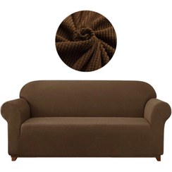 تصویر کاور مبل ۳ نفره رنگ قهوه ای آماده و وارداتی برند Jersey فروش تکی 3Seater Brown Jersey Sofa cover