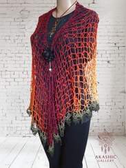 تصویر شال توربافت قلاب بافی | دست‌ بافت با نخ ترک | اثر مژگان استمراری | برند آکاشیک گالری 