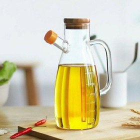 تصویر روغن ریز پیرکس درب بامبو 650 میل Pyrex fine oil with bamboo lid 650 ml