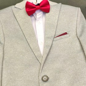 تصویر کت شلوار و جلیقه سرانه طوسی 3 تیکه پسرانه طوسی