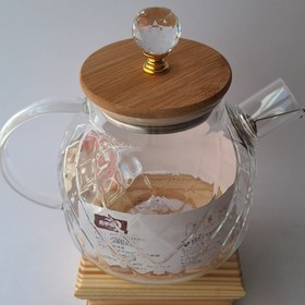 تصویر قوری پیرکس وارداتی مدل الماسی - قوری همراه با وارمر Imported pyrex teapot diamond model