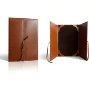 تصویر جلد منو چرم سه لت عسلی 