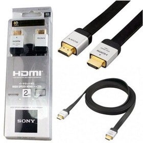 تصویر کابل 2 متری فلت hdmi sony 3d کابل 2 متری فلت hdmi sony 3d