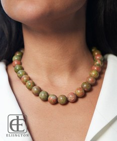 تصویر گردنبند سنگ جاسپر سبز سایز 16 کد 3011 