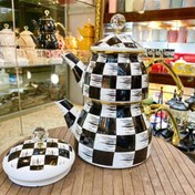 تصویر کتری قوری لعابی رویال کراون و شاهین 