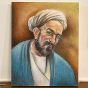 تصویر سعدی(تابلو نقاشی چهره، مداد رنگی) 