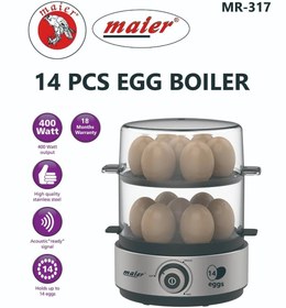تصویر تخم مرغ پز مایر مدل MR317 ظرفیت ۱۴ عددی با بدنه استیل 