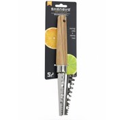 تصویر پولک‌کن ماهی استیل با دسته بامبو 