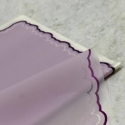 تصویر کاغذ ضدآب گل آرایی بسته ۲۰ برگی حاشیه دار لبه دالبری رنگ بنفش مدل xsp-01 