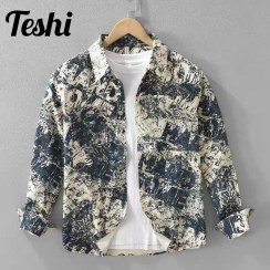 تصویر پیراهن کتان طرحدار 