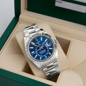 تصویر ساعت مردانه رولکس مدل اسکای دلر سرمه ای Rolex sky dweller watch blue