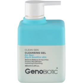 تصویر ژل شستشوی صورت مناسب پوست خشک و حساس حجم 200 میلی لیتر ژنو بایوتیک Geno Biotic Cleansing Gel For Facedry And Sensitive 200 ml