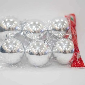 تصویر آویز تزیینی گوی کریسمس مجموعه ۶ عددی 