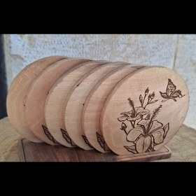 تصویر ست زیر لیوانی چوب گردو 