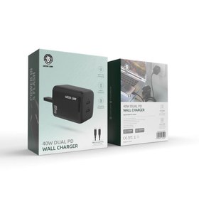 تصویر آداپتور فست شارژ 40 وات گرین لاین Green Lion 40W Dual PD Wall Charger