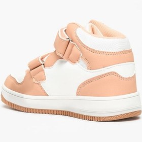 تصویر کفش ورزشی دخترانه با رویه چند تکه و بند چسبی برند kappa Girls' Panelled High Top Sneakers with Hook and Loop Closure