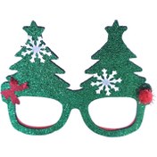 تصویر عینک کریسمسی طرح کاج 