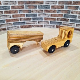 تصویر کامیون کمپرسی چوبی Wooden dump truck