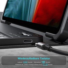 تصویر کیف کیبورد دار ضد ضربه تبلت سامسونگ مدل Galaxy Tab S7 ساخت شرکت Infiland 