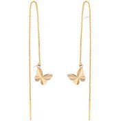 تصویر گوشواره بخیه ای طلا طرح پروانه کد LE717 