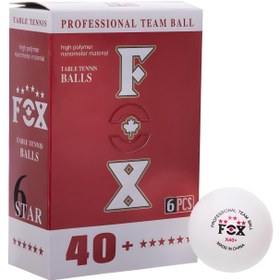 تصویر توپ پینگ پنگ فاکس مدل حرفه ای شش ستاره بسته 6 عددی*26 