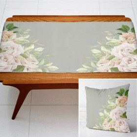 تصویر ست کوسن و رانر کد S77 گلدار