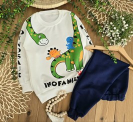 تصویر بلوز شلوار طرح دایناسور گردن دراز 