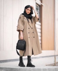 تصویر بارانی زنانه آستر دار آتوش؛ بارونی بلند و شیک برای پاییز و زمستان | مزون ملون 