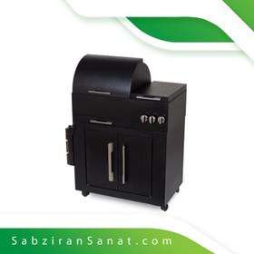 تصویر باربیکیو 90 سانتی کابینت دار دو درب 