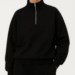 تصویر دورس نیم زیپ زنانه مشکی 