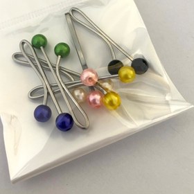 تصویر بسته 6 تایی گیره کنار روسری (مرواریدی) 