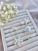 تصویر پک انگشتر آبکاری نقره شش‌تایی فری‌سایز 