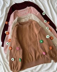 تصویر ژاکت بافت پرتراکم سایز آزاد صورتی 