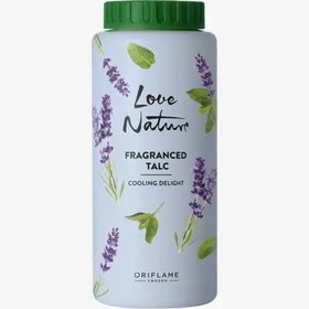 تصویر پودر تالک لاونیچر اوریفلیم کولینگ دلایت رایحه استخودوس و نعنا Love Nature Fragranced Talc Cooling Delight Oriflame