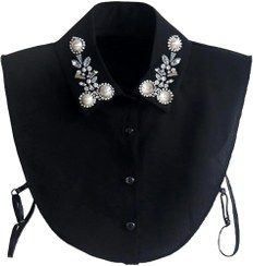 تصویر یقه حجاب سنگ دوزی شده (تولید کننده) کد EK detachable collar