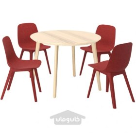 تصویر میز و 4 عدد صندلی ایکیا مدل IKEA LISABO / ODGER رنگ روکش خاکستر تحویل 29 روزه IKEA LISABO / ODGER