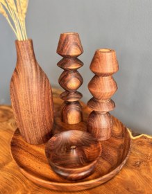 تصویر گلدان چوبی 